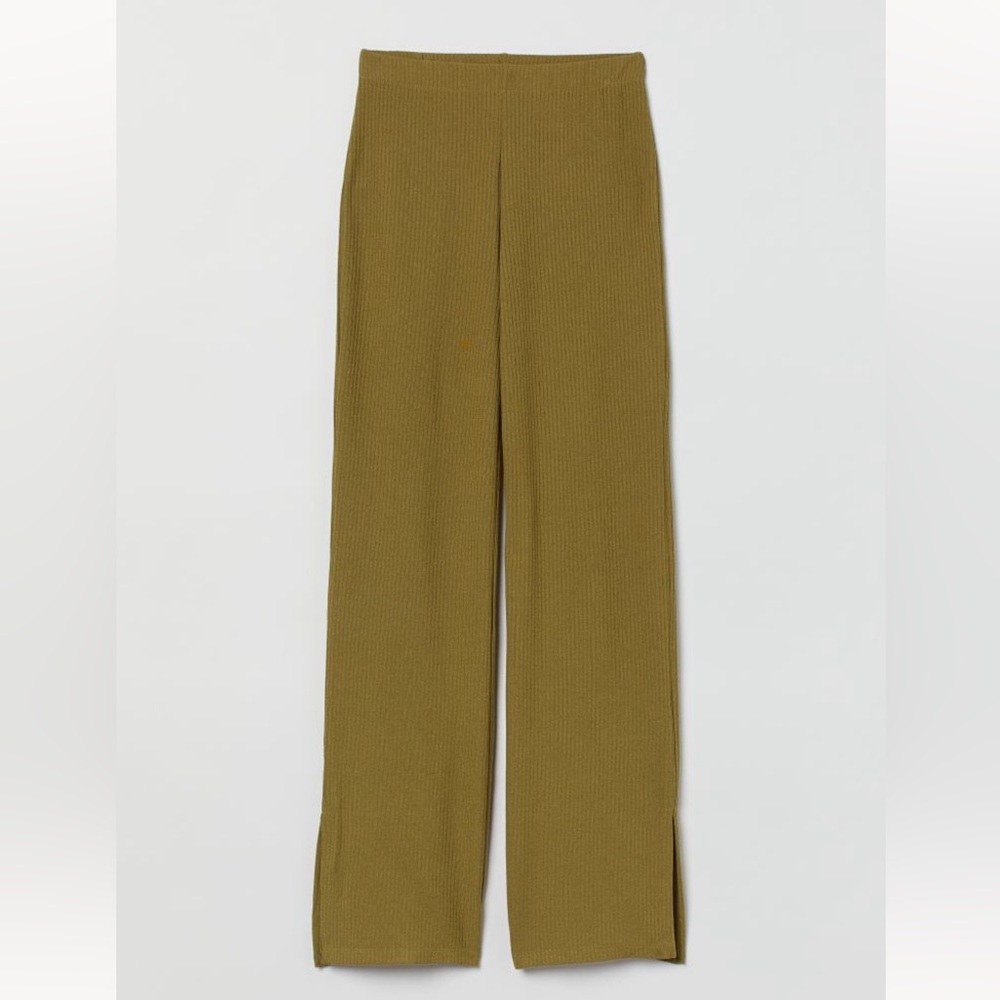 Olive green- wide leg pants